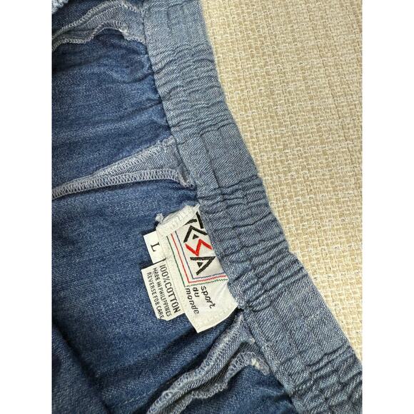 Vintage Denim Skirt TESA Sport du‎ Monde Floral Midi Size Large - Picture 4 of 7